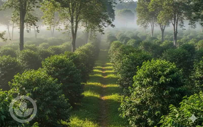 vườn cà phê hữu cơ VNO Coffee Bean kết hợp sản xuất song song